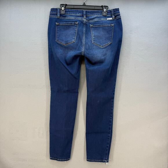 Kancan Jeans Women's 13/30 Dark Blue Skinny Factory Distressed Preppy Grunge - Picture 2 of 14